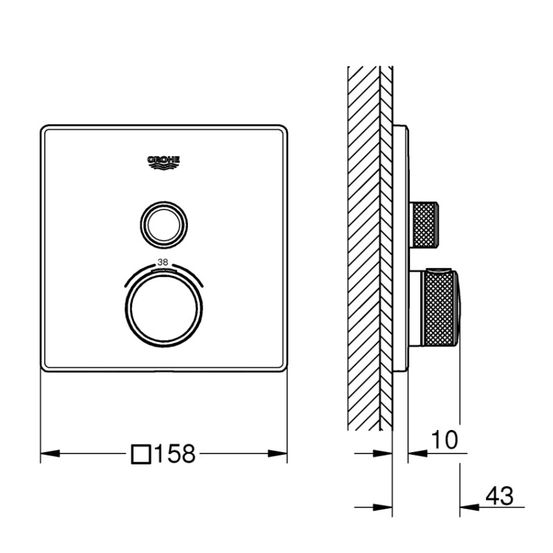 Grohe Термостат для душа SmartControl на 1 выход (29123000)