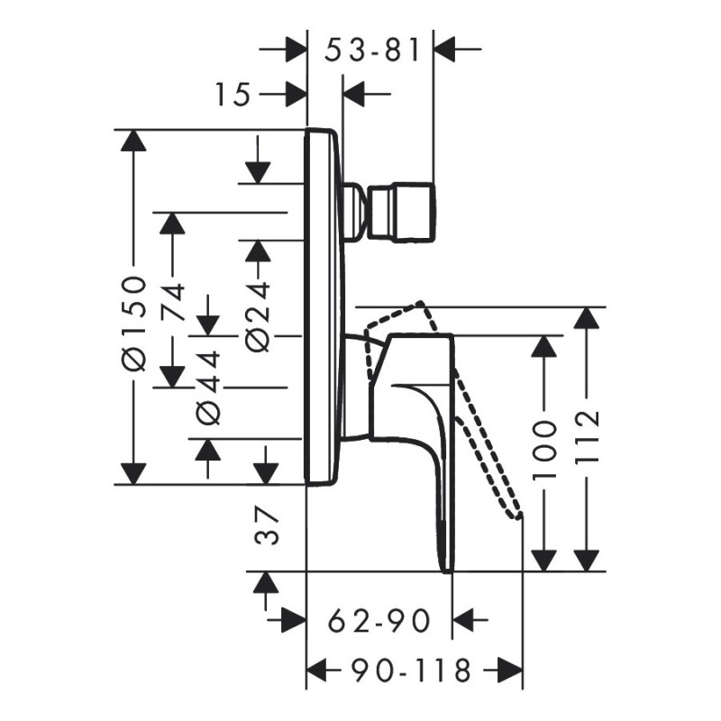 Hansgrohe Смеситель для умывальника Rebris E скрытый монтаж (72468000)