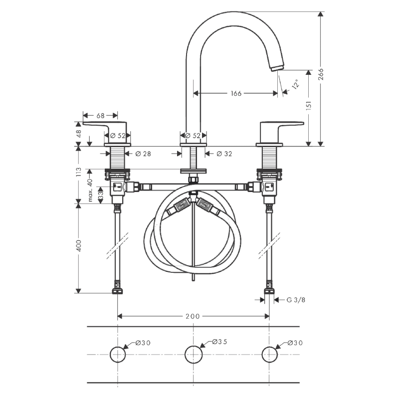 Hansgrohe Смеситель для раковины Vernis Blend pop-up (71553670)