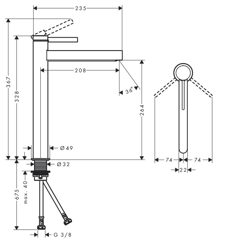 Hansgrohe Смеситель для умывальника Finoris (76070000)