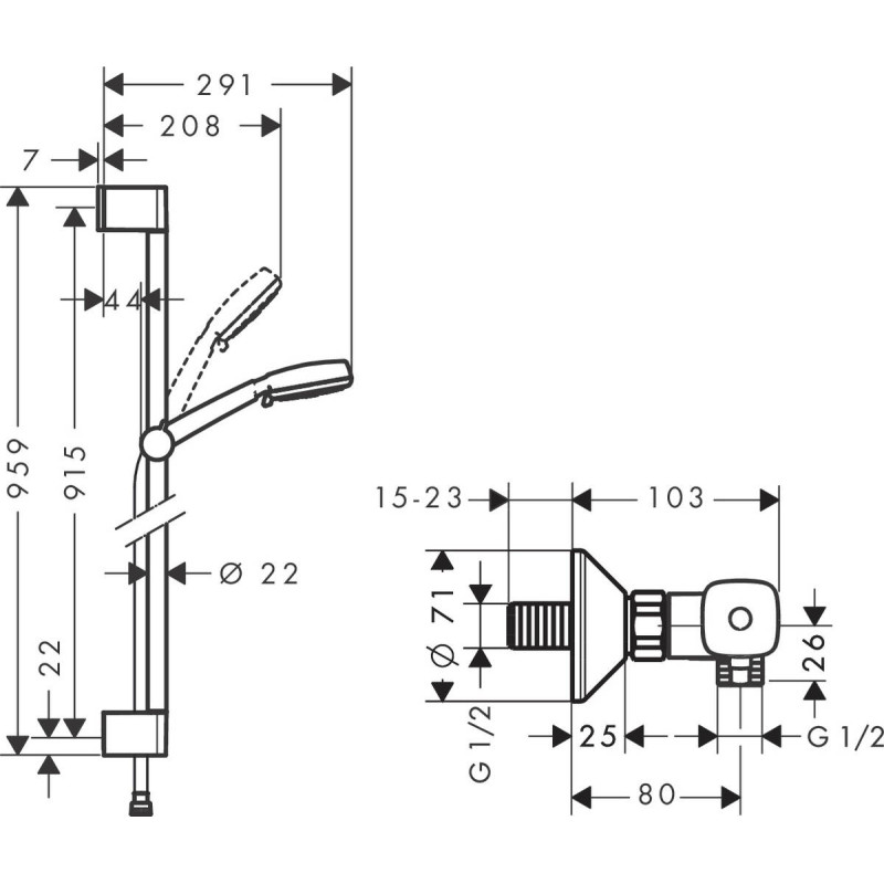 Hansgrohe Душовий набір Crometta 100 Vario Combi (27031400)