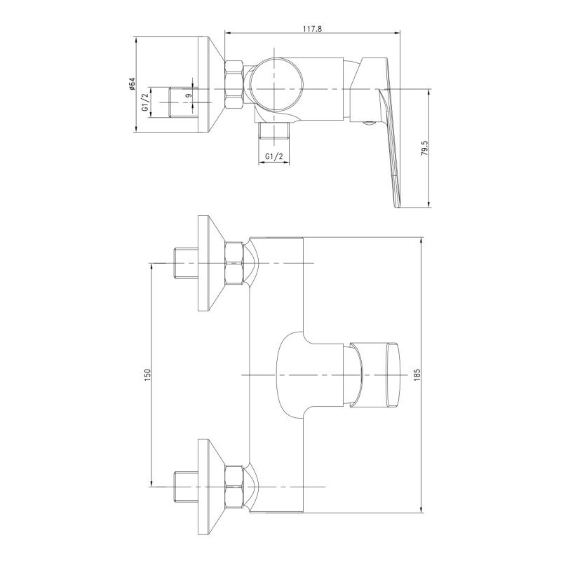 IMPRESE Душевой набор Bila Desne (15070+T-00260SQ) (SET20230605)