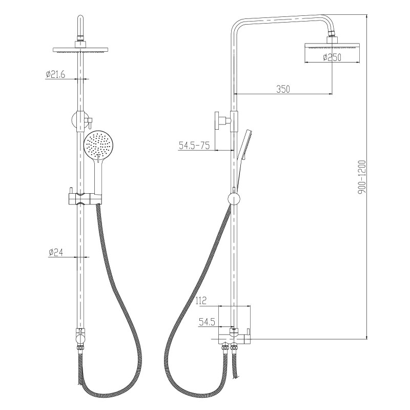 IMPRESE Душевой набор NOVA OPAVA (15075+T-15083) (SET20230609)