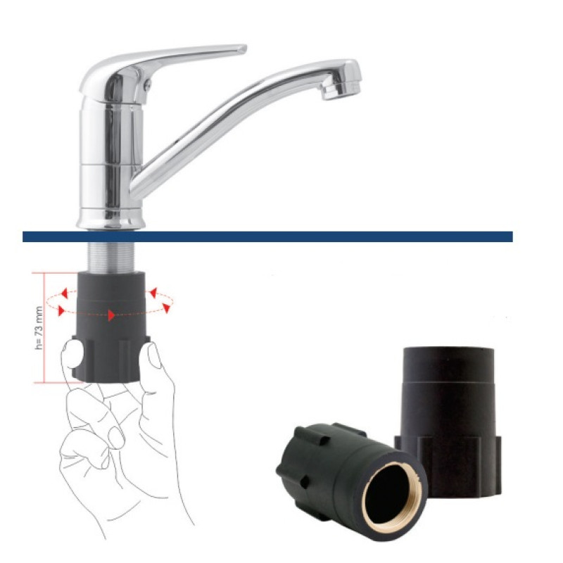 IMPRESE Смеситель для кухни Lotta, высокий нос, сатин, 35 мм (55400)