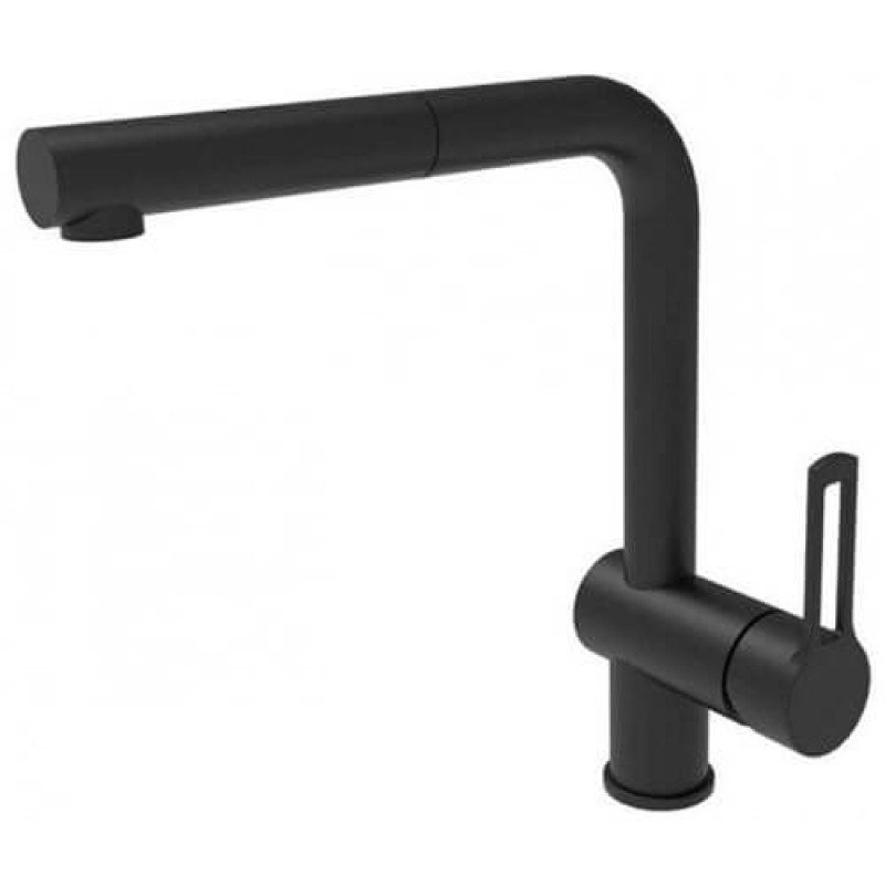 Paffoni Змішувач для мийки Ringo RIN 185 NO зі знімним душем, чорний матовий (RIN185NO)