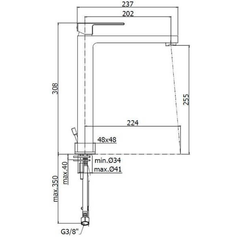 Paffoni Змішувач для умивальника Elle EL 081 NO чорний (EL081NO)