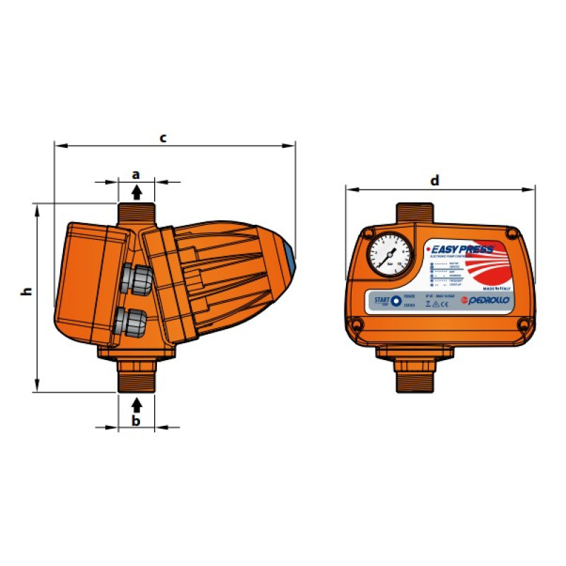 Автоматика для насосу із захистом від сухого ходу Pedrollo EASY PRESS II M
