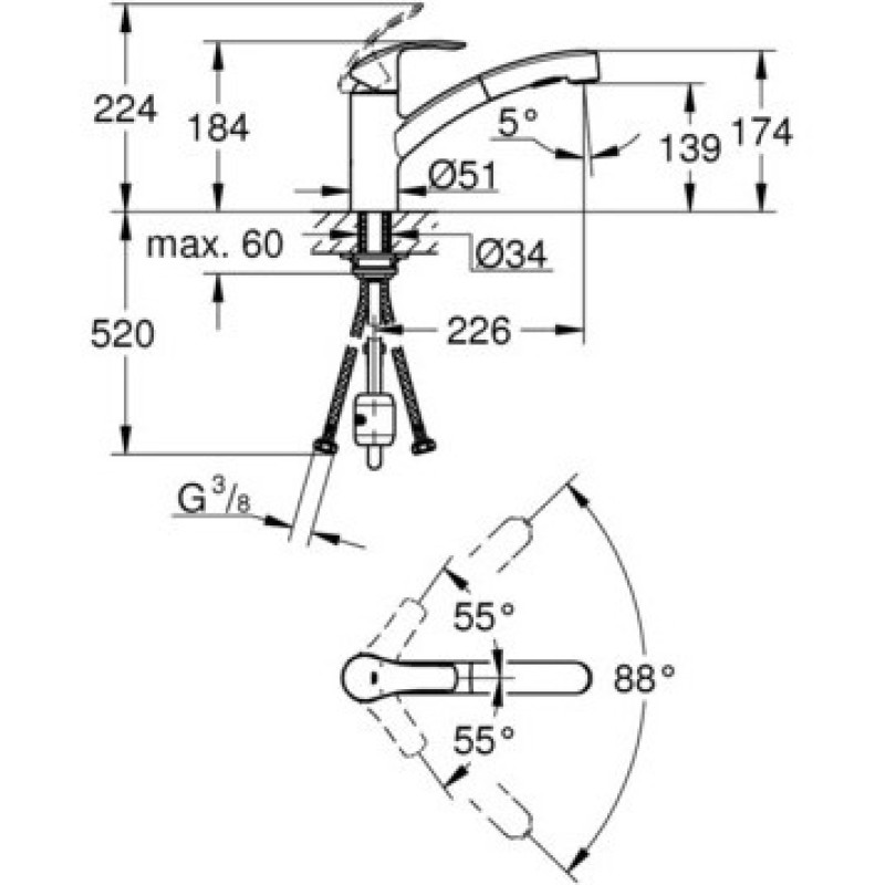 Grohe Смеситель для кухни Eurosmart (30305000)