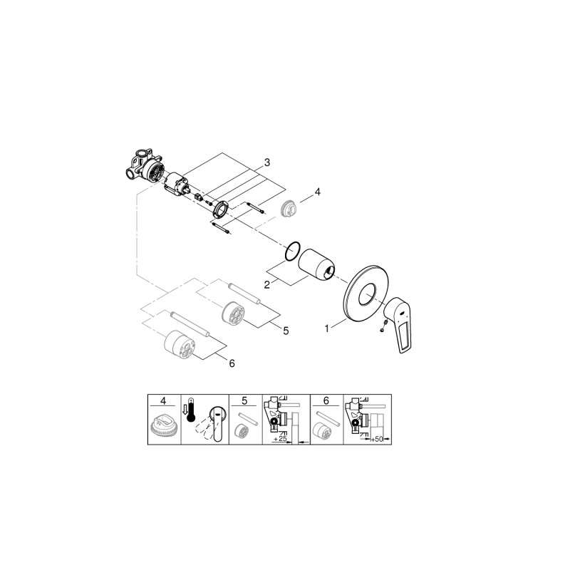 Grohe Смеситель для душа Bauloop встраиваемый (29042001)