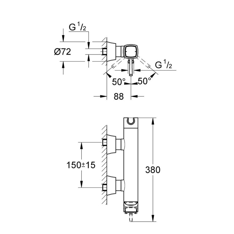 Grohe Змішувач для душа Grandera, хром (23316000)