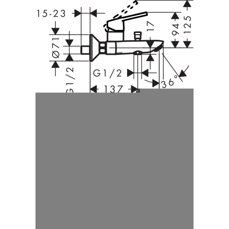 Hansgrohe Змішувач для ванни одноважільний Logis Loop (71244000)