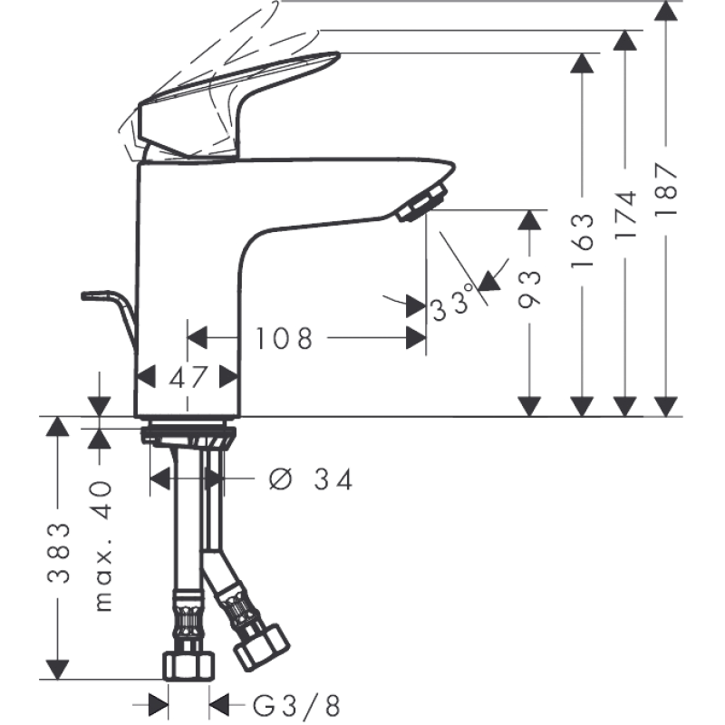 Hansgrohe Смеситель для умывальника Logis (71105000)