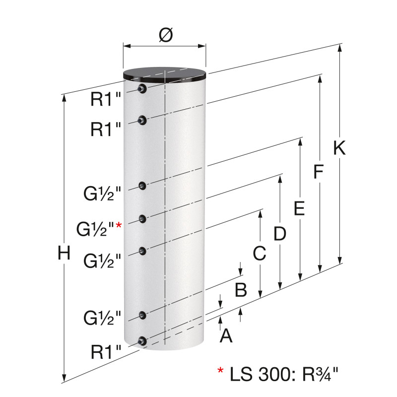 Flamco Накопичувальна емальована ємність ГВП LS 300 без змійовиків (білий) (18720)