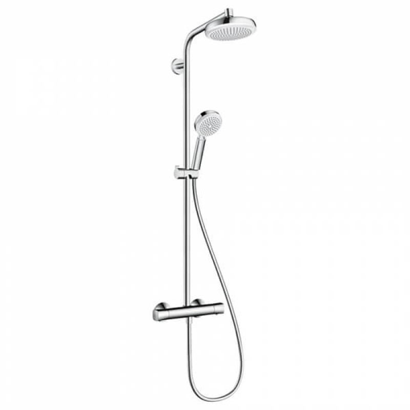 Hansgrohe Душова система Crometta Showerpipe 160 1jet EcoSmart з термостатом білий/хром