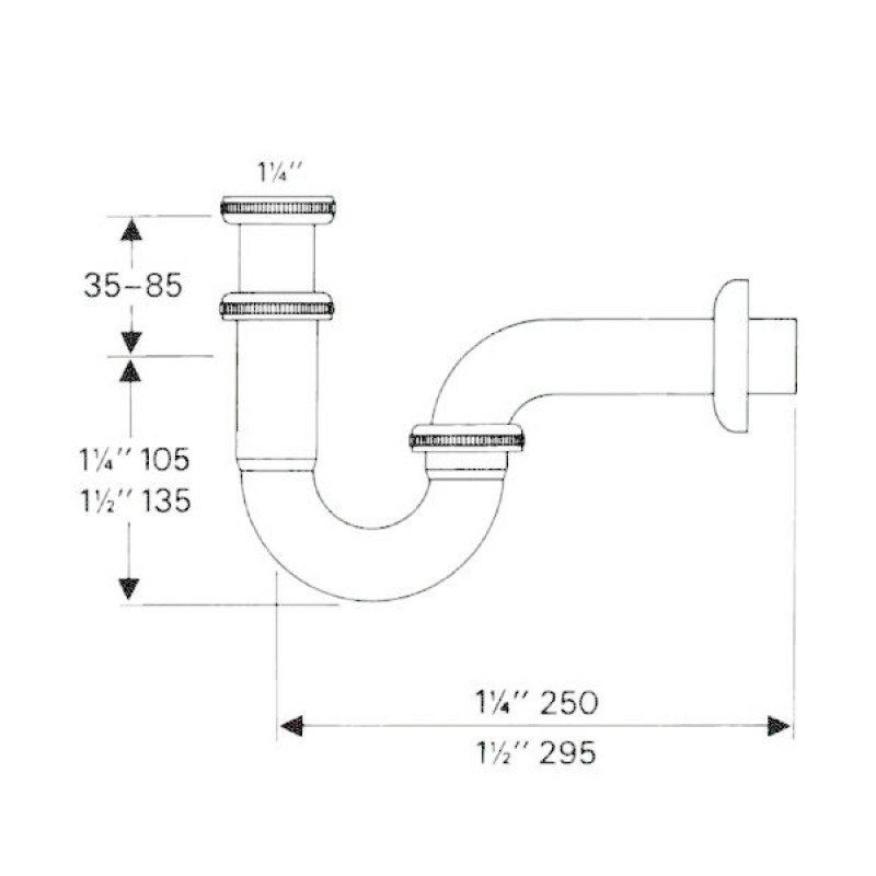 Hansgrohe Сифон для умывальника U-образный (53002000)