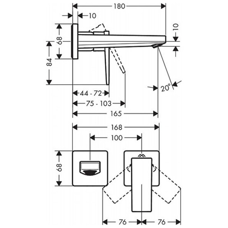 Hansgrohe Смеситель однорычажный для раковины Metropol 165 (32525000)