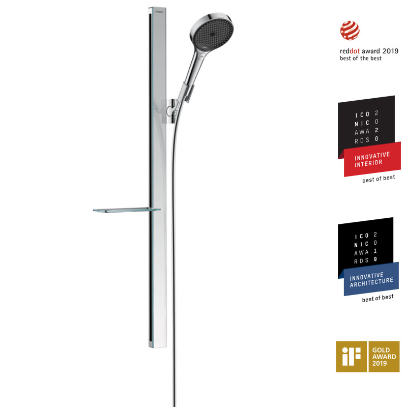 Hansgrohe Душевой набор Rainfinity 130 3jet с душевой стойкой 90 см и мыльницей (27671000)