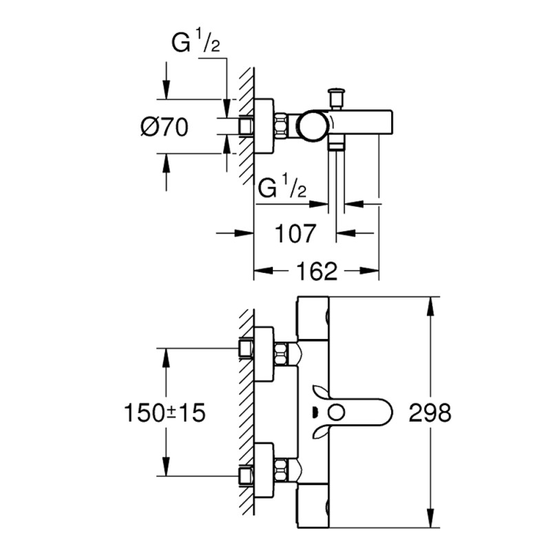 Grohe Термостат для ванны Grohtherm 800 Cosmopolitan (34766000)