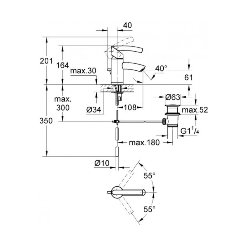 Grohe Смеситель для раковины Tenso (33347000)