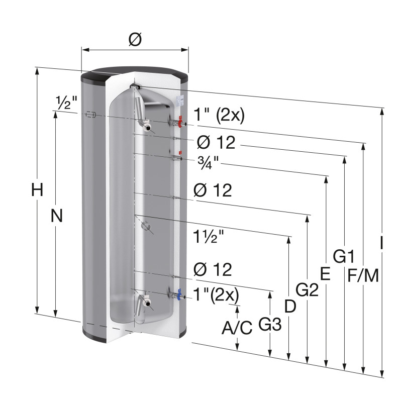 Flamco Накопичувальна ємність ГВП з нержавіючої сталі LS-E 500 без змійовиків (срібний) (19951)