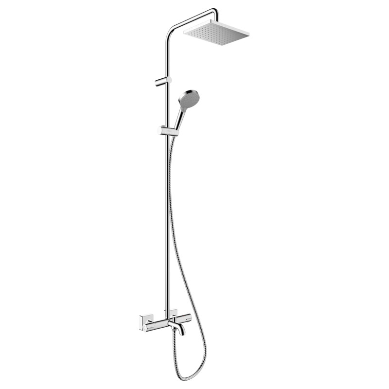 Hansgrohe Душевая система Vernis Shape Showerpipe 230 1jet с термостатом для ванны хром (26284000)