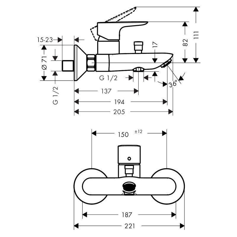 Hansgrohe Смеситель для ванны Talis E (71740670)