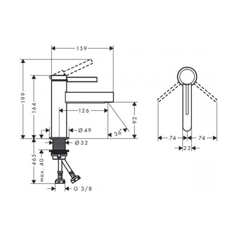 Hansgrohe Смеситель Finoris лля умывальника 100 (76010000)