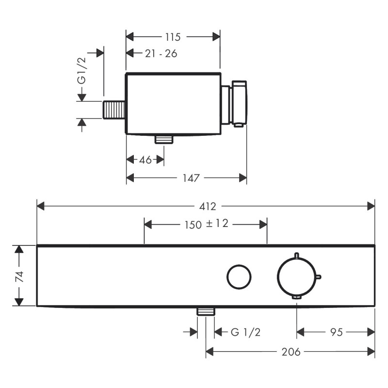 Hansgrohe Термостат для душа PULSIFY (24360670)