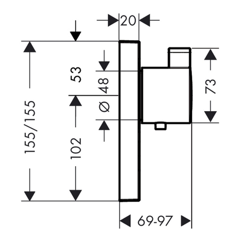 Hansgrohe Термостат ShowerSelect Highﬂow на 1 клавишу (15761000)