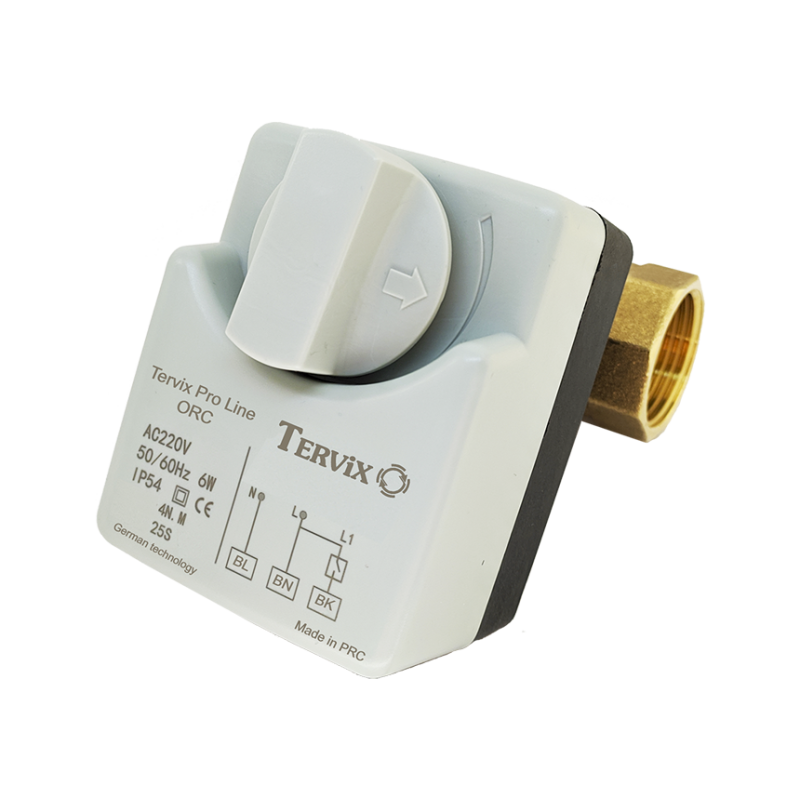 Tervix 201122 2-ходовий кульовий клапан н/в 3/4" DN20 з електроприводом Pro Line ORC (201122)