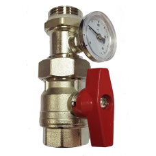 545021 Кран з термометром (червона ручка), Tervix (545021)