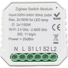 Tervix 433121 Розумний вимикач Pro Line ZigBee Switch (2 клавіші) (433121)