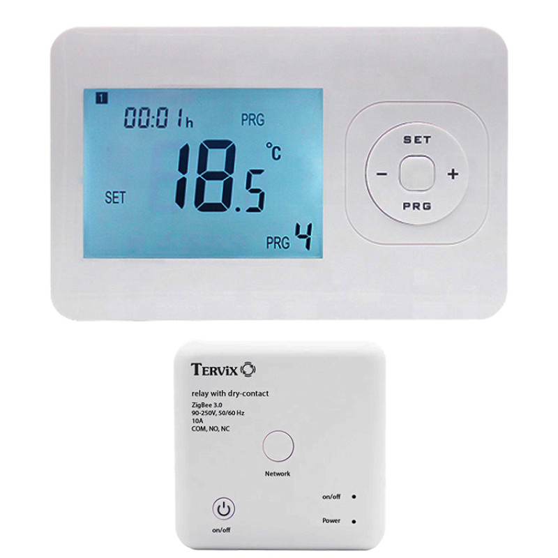 Tervix 493061 Комплект бездротового управл. опаленням ZigBee: термостат бездротовий + реле (сухий контакт) (493061)