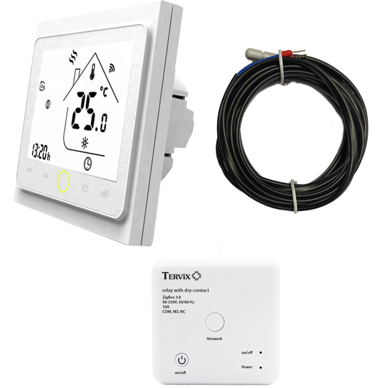 Tervix 496161 Комплект бездротового управління опаленням ZigBee: термостат вбудов. + реле (сухий контакт) (496161)