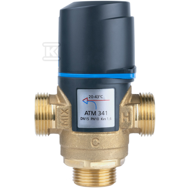 Afriso 1234110 термостатичний змішуючий клапан ATM341 DN15, G3/4", 20-43°C, Kvs 1,6