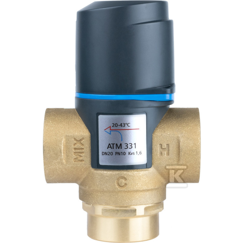 Afriso 1233110 Клапан  термостатичний, змішуючий ATM331 DN20, Rp 3/4", 20-43C, Kvs 1,6м3/г