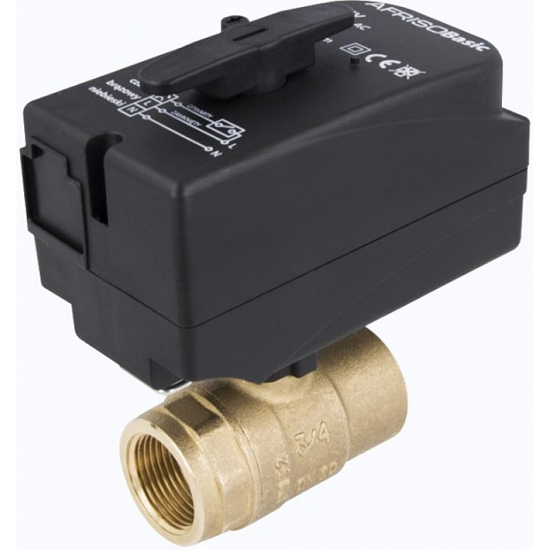 Afriso 9021200 2х ходовий кульовий клапан  н/з, DN20, Rp3/4", kvs45 з приводом BEV 230 B
