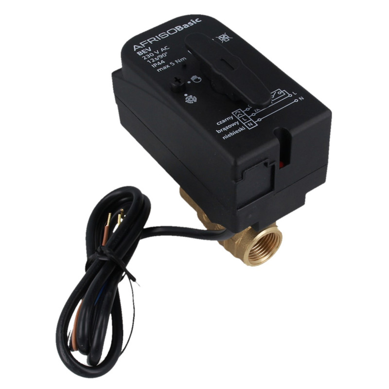 Afriso 9021300 2х ходовий кульовий клапан  н/з, DN25, Rp1", kvs60 з приводом BEV 230 B