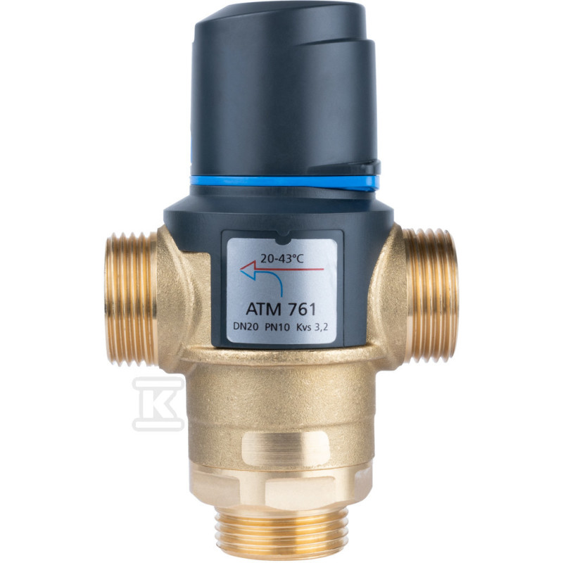 Afriso 1276110 термостатичний змішуючий клапан ATM761 DN20 G1", 20-43°C, Kvs 3,2