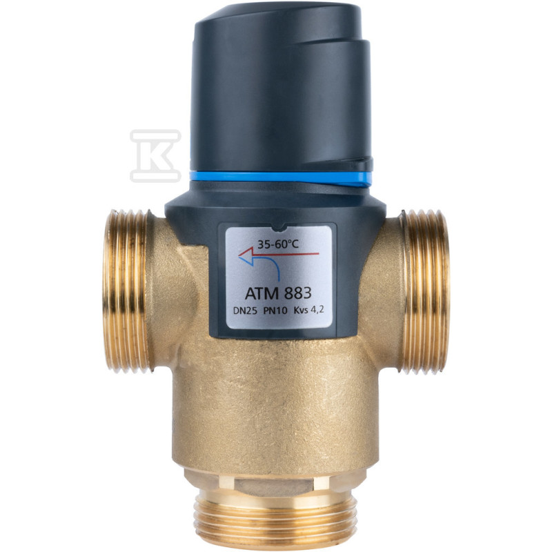 Afriso 1288310 Термостатичний змішуючий клапан  ATM883 DN25 G11/4", діапазон температури 35-60C, Kvs 4,2