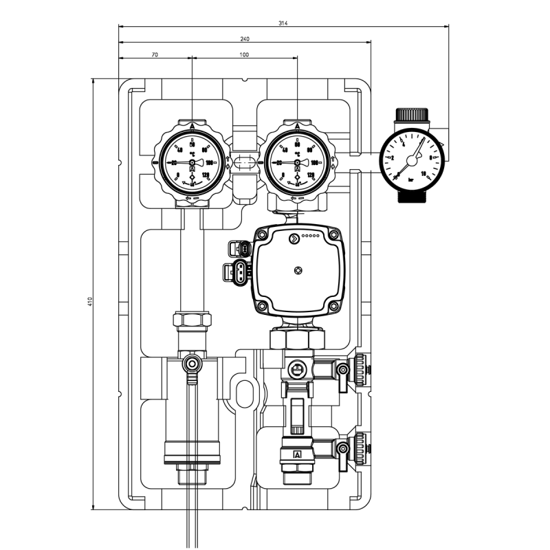 Afriso 77889 насосна група для сонячних систем 130-4, G 3/4" з циркуляційним насосом