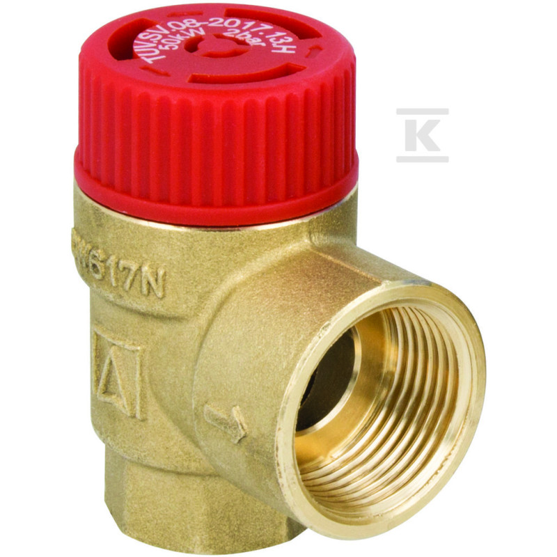 Afriso 42391 MS Запобіжний клапан  для опалювальних систем, 3бар Rp3/4" х Rp1"