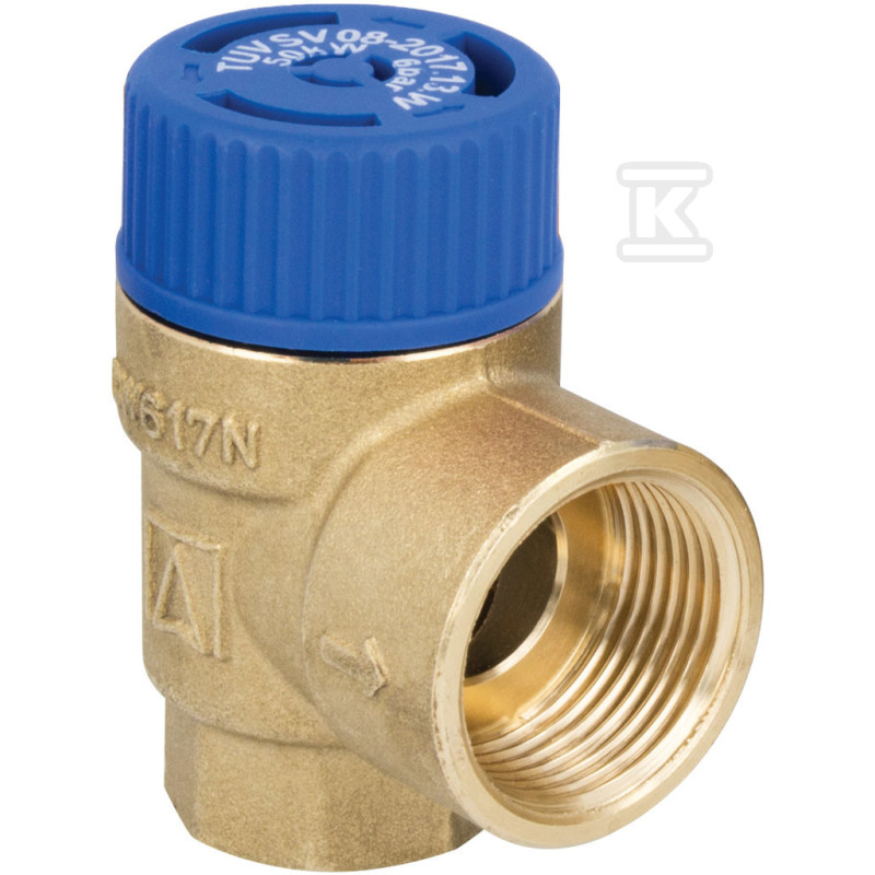 Afriso 42423 MSW Запобіжний клапан  для опалювальних систем, 10 бар, Rp1/2" х Rp3/4"