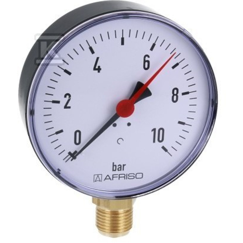 Afriso 63614 манометр  RF 100 0-10бар 1/2" рад.