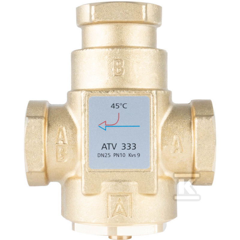 Afriso 1633310 Термічний клапан  ATV 333, DN25, Rp 1", Kvs 9, номінальна температура 45 C