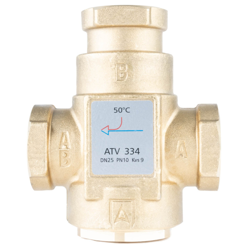 Afriso 1633410 Термічний клапан  ATV 334, DN25, Rp 1" Kvs 9, номінальна температура 50C