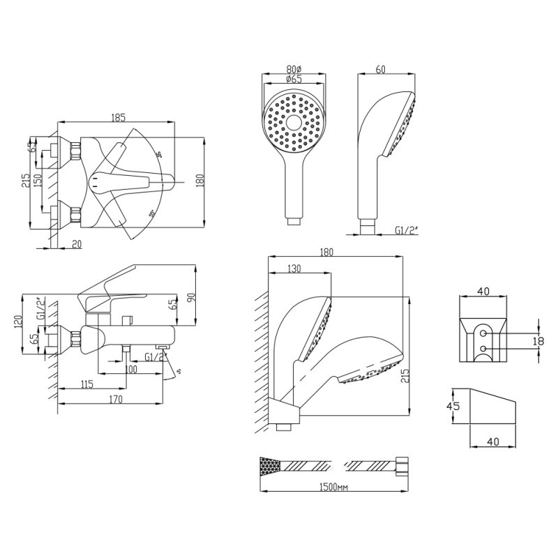 Lidz Змішувач для ванни (CRM) 19 46 006-1 New (LDGLO006CRM35118)