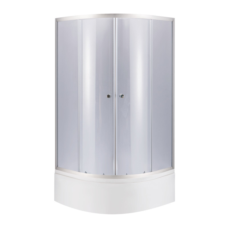 Lidz Душова кабіна Latwa SC90x90.SAT.HIGH.GR полукругла, скло тон 4 мм + Душовий піддон KAPIELKA ST90x90x41, з панеллю (LLSC9090SATHIGHGR2SET)