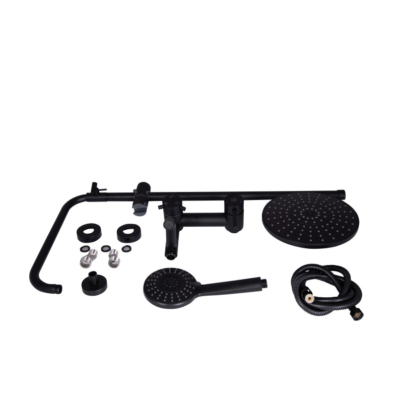 Lidz Душова система для кабіни Aria 1032 на три споживача з виливом k35, Black (LDARI1032BLA43371)