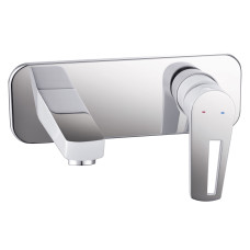 IMPRESE Змiшувач для умивальника настiнний BRECLAV, хром/бiлий, 35 мм (VR-05245W)